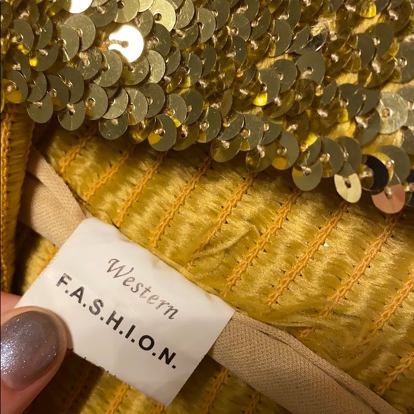 EUC gold sequin top / mini skirt - Picture 4 of 4